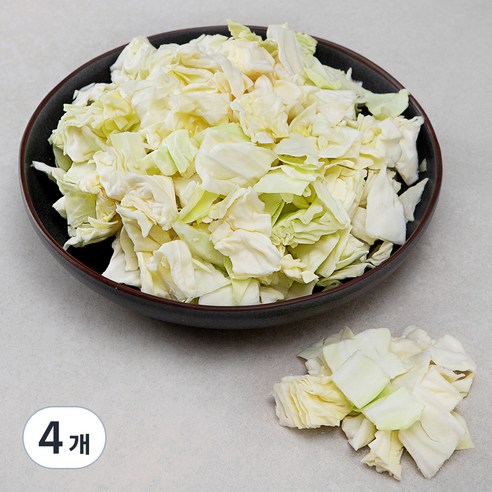 국내산 샐러드용 사각썰기 양배추, 1kg, 4개