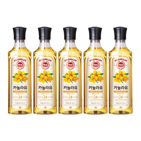 해표 카놀라유, 500ml, 5개