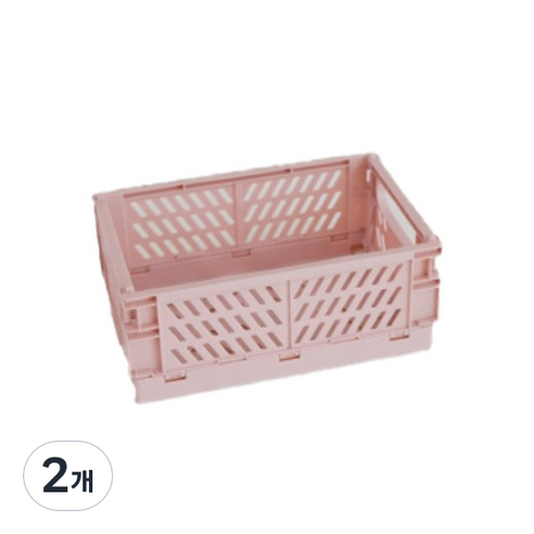 파스텔톤 다용도 폴딩 박스, 핑크, 2개