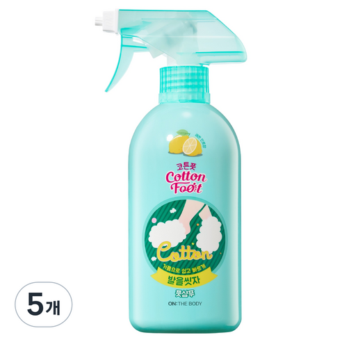 온더바디 코튼풋 발을 씻자 풋샴푸 레몬민트향, 1개입, 5개, 510ml