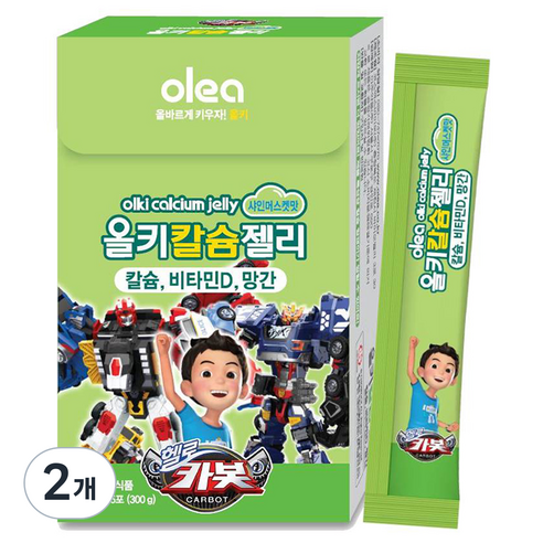 아주약품 올키X카봇 칼슘젤리 샤인머스켓맛 15p, 300g, 2개 
어린이 건강식품