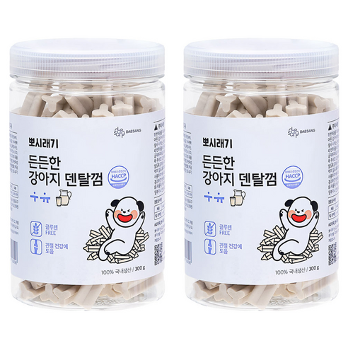 뽀시래기 든든한 강아지 덴탈껌, 우유, 300g, 2개
