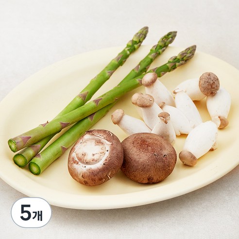 친환경 구이용 버섯 & 아스파라거스, 160g, 5개