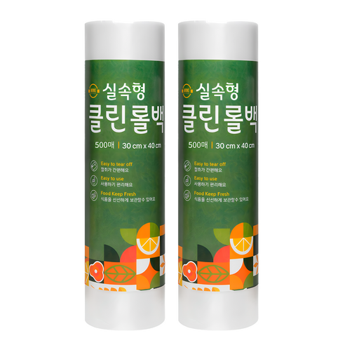 원스마켓 식품포장용 위생롤백 대형 30cm x 40cm, 대(L), 500개입, 2개