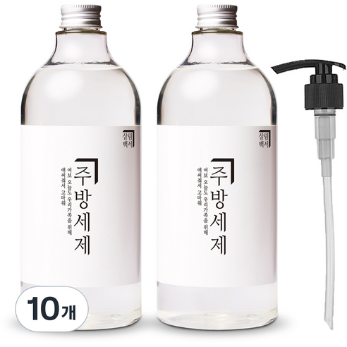 살림백서 주방세제 청귤향 + 전용펌프 세트, 1L, 10개