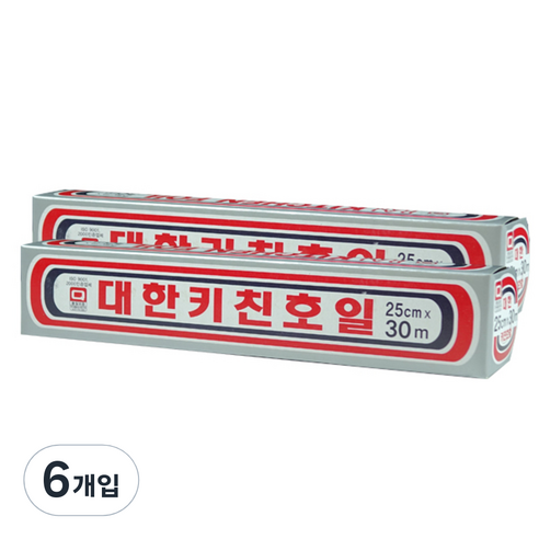 대한웰빙은박접시 대한키친호일 25cm x 30m, 6개