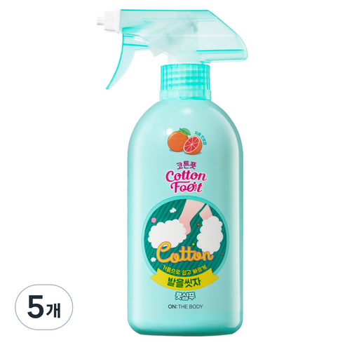 온더바디 코튼풋 발을 씻자 풋샴푸 자몽민트향, 1개입, 5개, 510ml