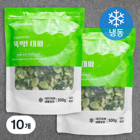 친정엄마꾸러미 뚝딱! 대파 (냉동), 500g, 10개