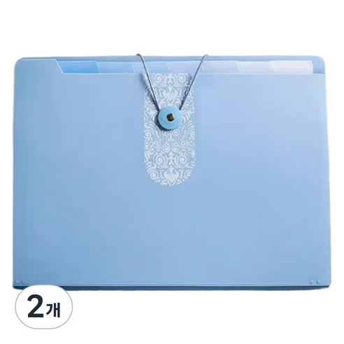 통근창고 A4서류 문서보관 파일케이스 5칸 325 x 245 mm, 블루, 2개