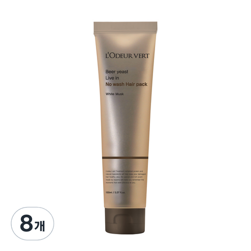 로더베르 맥주효모 리브인 노워시 트리트먼트 헤어팩 화이트머스크, 150ml, 8개