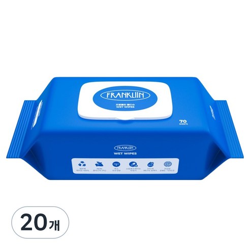 프랭클린 아기 물티슈 캡형, 75g, 70매, 20개
