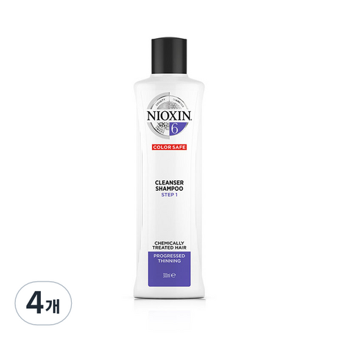 니옥신 3D 케어시스템 클렌저 샴푸 System 6, 300ml, 4개