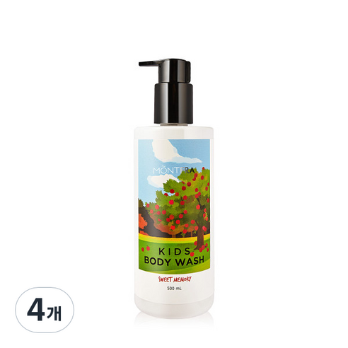 몽프라 키즈 바디워시 스윗메모리 스윗애플향, 4개, 500ml