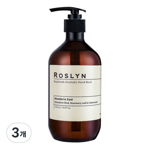 로즐린 아로마틱 핸드워시 만다린제스트, 500ml, 3개