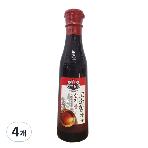 백설 고소함 가득 참기름병, 300ml, 4개