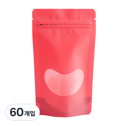 봄91 지퍼스탠드 핑크 미소 지퍼백 소형 10 × 17 cm, 소(S), 60개입, 1개