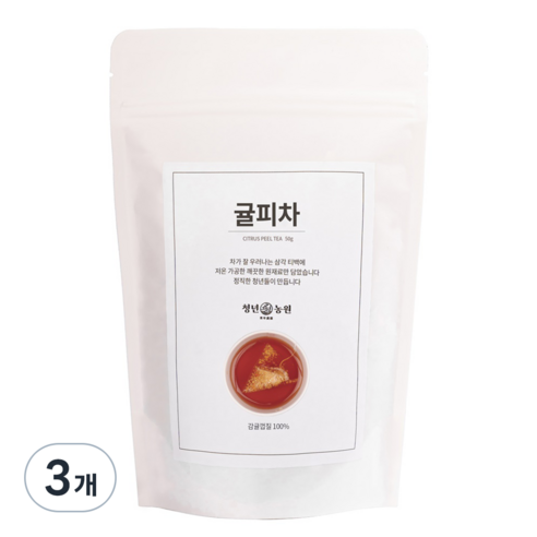 청년농원 저온가공 귤피차 삼각티백, 1g, 50개입, 2개