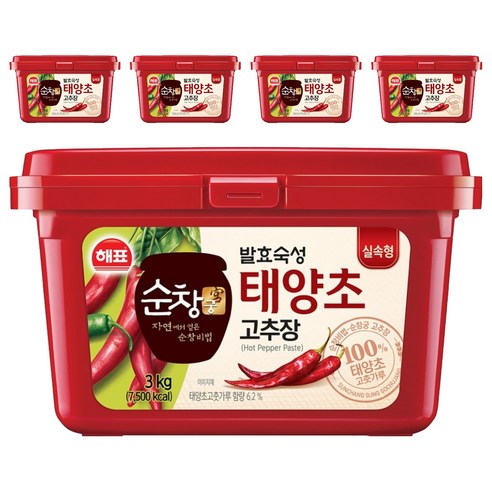 순창궁 태양초 고추장, 3kg, 5개