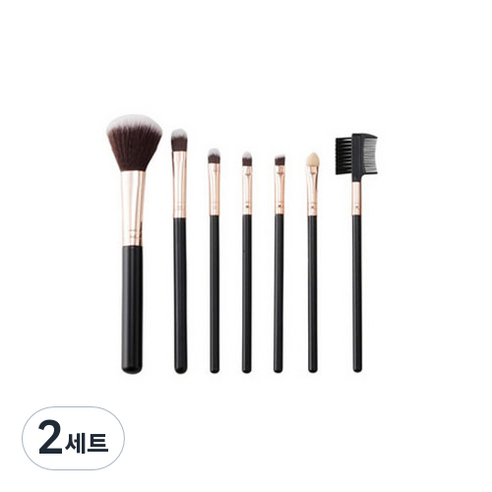 나노플랜 부루로 골드 코스메틱 브러시 7종 세트, 혼합 색상, 2세트