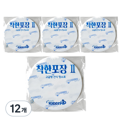 에파타클린업 착한포장 원형 건식 청소포, 12개