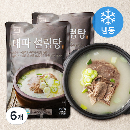 담뿍 대파설렁탕 (냉동), 550g, 6개
