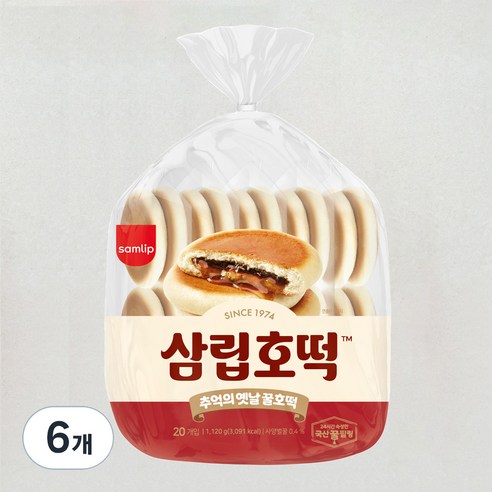 삼립 추억의 옛날 꿀호떡, 1.12kg, 6개