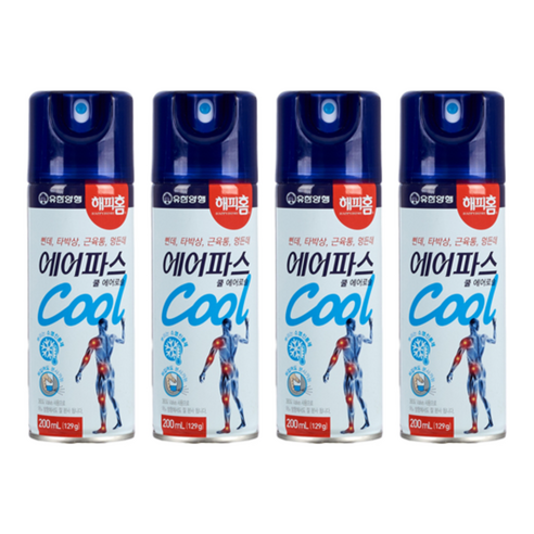 해피홈 에어파스 쿨 에어로솔 200ml, 1개입, 4개