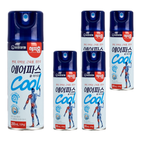 해피홈 에어파스 쿨 에어로솔 200ml, 1개입, 5개