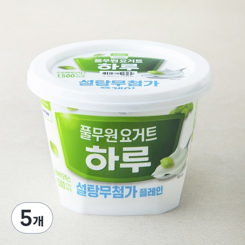풀무원 하루 설탕무첨가 플레인 요거트, 400g, 1개입, 5개