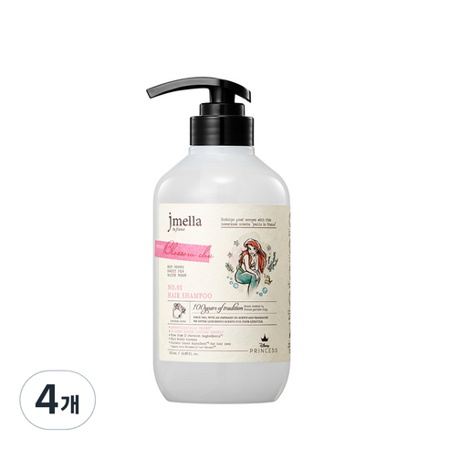 제이멜라 인 프랑스 디즈니 블러썸 츄 헤어 샴푸 플로럴 베리 향, 500ml, 4개
