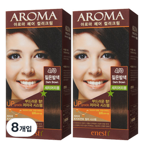 에네스티 아로마 염모제 새치머리용, 짙은밤색, 8개