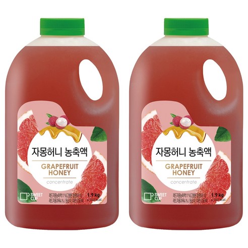 스위트컵 자몽허니 농축액, 1.9L, 2개