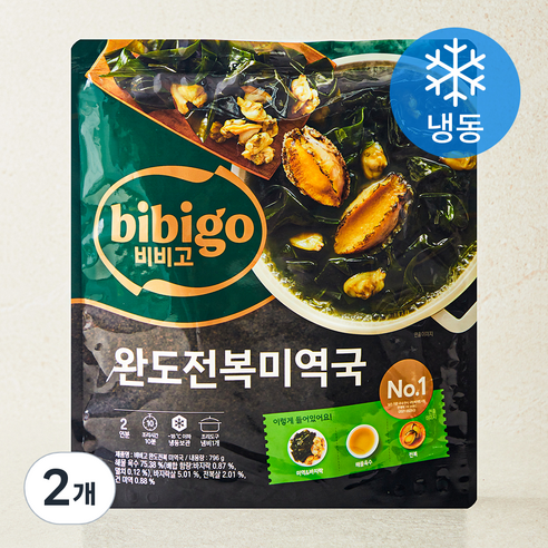 비비고 완도전복 미역국 2인분 (냉동), 796g, 2개