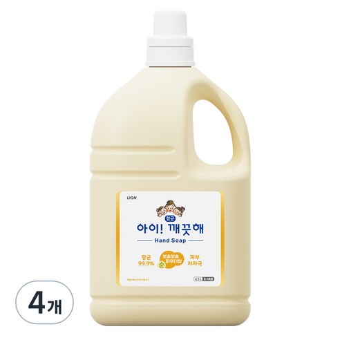 아이깨끗해 향균 폼 핸드솝 순 보송보송 파우더향, 4.5L, 4개