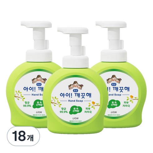 아이깨끗해 핸드솝 숲 속 산책향, 490ml, 18개