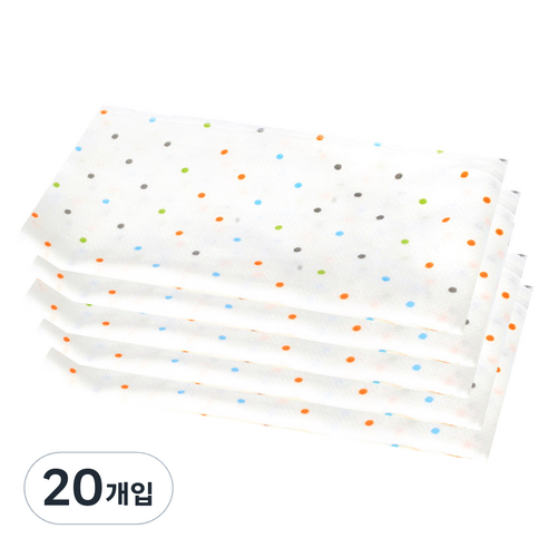 베이비앙 특대형 파스텔도트 사각 천기저귀, 혼합 색상, 20개