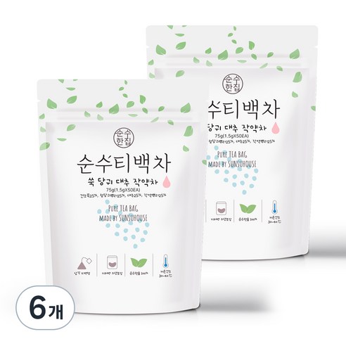 순수한집 쑥 당귀 대추 작약차, 1.5g, 50개입, 6개