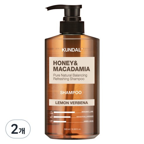 쿤달 네이처 샴푸 레몬버베나향, 500ml, 2개
