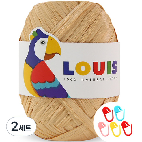 니뜨 루이 실 45g + 단수링 5p 세트, 114 무광 진베이지(루이실), 랜덤발송(단수링), 2세트