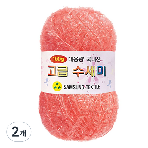 yarna 대용량 고급 수세미, 140 코랄핑크, 2개