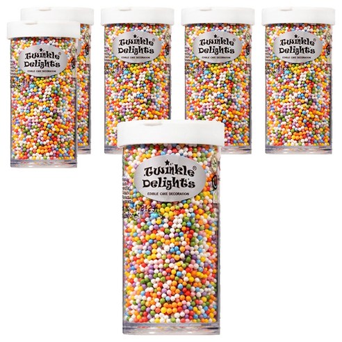 퀄리티스프링클 레인보우 넌패럴 스프링클, 75g, 6개