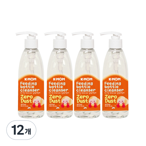 케이맘 제로더스트 액상 젖병세정제 퓨어레몬향, 400ml, 12개
