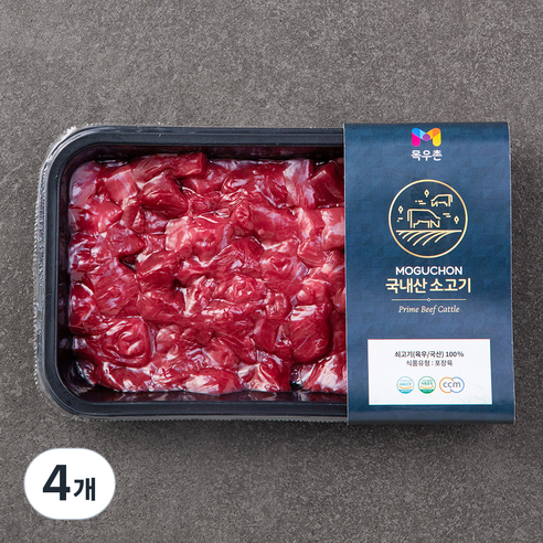 목우촌 국내산 소고기 카레용 (냉장), 300g, 4개