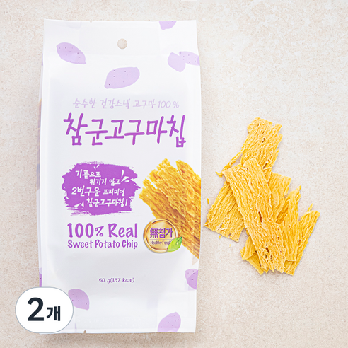 참군고구마칩, 2개, 50g