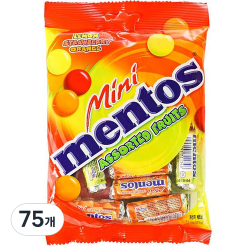 멘토스 미니 멘토스 프루티 캔디, 10g, 75개