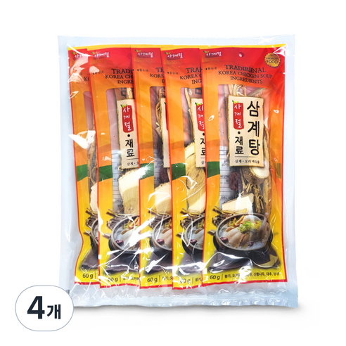 몸애조화 사계절 삼계탕 재료 5p, 300g, 4개