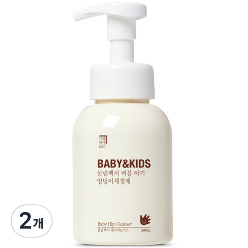 살림백서 베이비 앤 키즈 버블 아기 엉덩이 세정제, 300ml, 2개