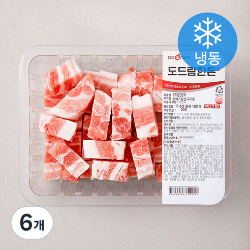 도드람한돈 꽈배기 삼겹 구이용 (냉동), 500g, 6개