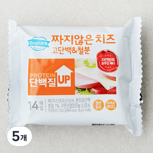 덴마크 짜지않은치즈 고단백 & 철분, 18g, 14개입, 5개