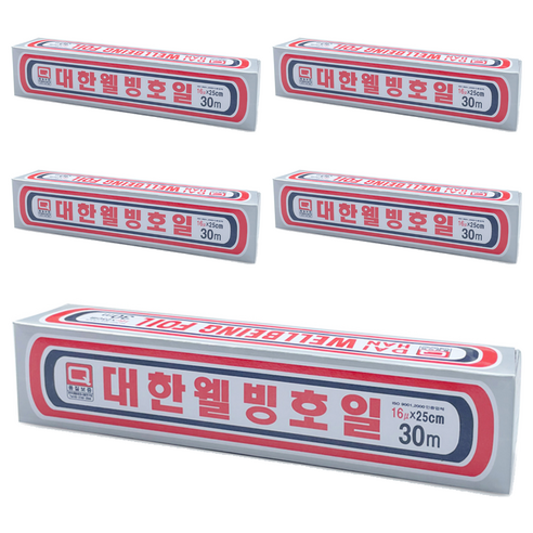대한웰빙은박접시 호일 25cm x 30m, 5개